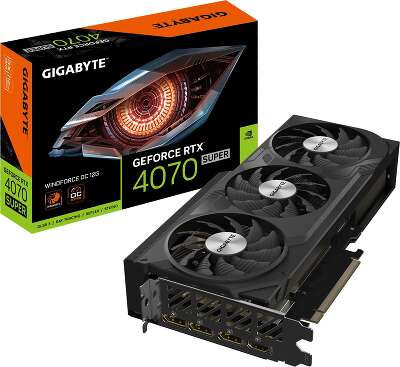 Видеокарта GIGABYTE NVIDIA nVidia GeForce RTX 4070 Super WINDFORCE OC 12Gb DDR6X PCI-E HDMI, 3DP