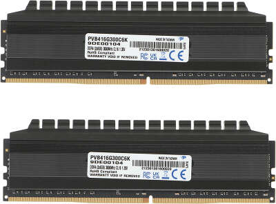 Память DDR4 2x8Gb 3000MHz Patriot PVB416G300C6K Viper 4 Blackout RTL Gaming PC4-24000 CL16 DIMM 288-pin 1.35В dual rank с радиатором Ret