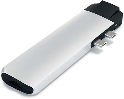 Адаптер Satechi USB-C Aluminum Pro Hub with Ethernet, Silver [ST-TCPHES]