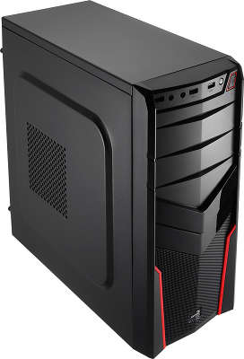 Корпус Aerocool V2X Red , ATX, без БП, 1х USB 3.0, 2х USB 2.0. 1х 92мм вентилятор, петля для замка.