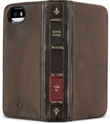 Чехол кожаный для iPhone SE/5S/5 Twelve South BookBook, коричневый 12-1232]