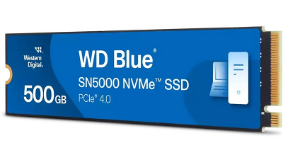 Твердотельный накопитель Western Digital Blue SN5000 SSD M2.2280 PCIe 4.0 500Gb, 5000MBs/4000MBs, TBW 300, WDS500G4B0E, 1 year