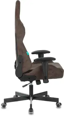 Кресло игровое Zombie VIKING KNIGHT Fabric темно-коричневый Light-10 с подголов. крестов. металл