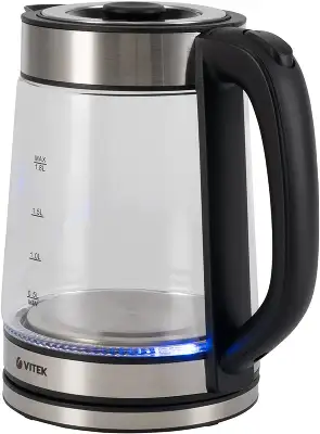 Чайник электрический Vitek VT-1179 1.8л. 2200Вт серебристый корпус: стекло/металл