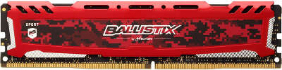 Модуль памяти DDR4 DIMM 8Gb DDR3200 Crucial Ballistix Sport LT Red (BLS8G4D32AESEK)