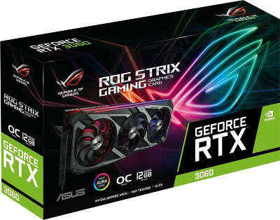 Видеокарта ASUS NVIDIA nVidia GeForce RTX 3060 ROG STRIX GAMING OC 12Gb DDR6 PCI-E 2HDMI, 3DP LHR