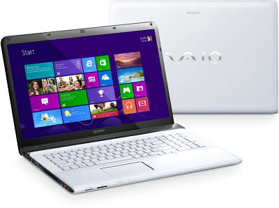 Ноутбук Sony VAIO SVE1712S1RW White 17.3" HD /i3-3110M/4/640/HD7650 1GB/Multi/WF/BT/CAM/W8