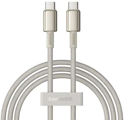Кабель Baseus Tungsten Gold 100W USB-C to USB-C, 1 м, Gold [P10319800G2100]