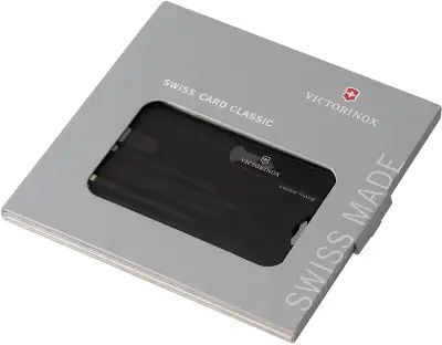 Швейцарская карта Victorinox SwissCard Classic (0.7133.T3) черный полупрозрачный коробка подарочная