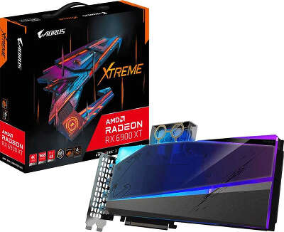 Видеокарта GIGABYTE AMD Radeon RX 6900 XT Aorus Xtreme WATERFORCE WB 16Gb DDR6 PCI-E 2HDMI, 2DP