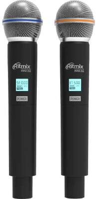 RITMIX RWM-222 Black {2 микрофона: 66 МГц - 74 Мгц, 87.5 МГц - 92 МГц; раб. част.: 40 Гц - 18 000 Гц;чувств.: -105 дБ +/-3 дБ}