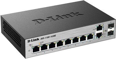 Коммутатор D-Link Управляемый L2 коммутатор, 8х1000Base-T, 2хCombo 1000Base-T/SFP, защита от статического электричества до 6 кВ, CLI