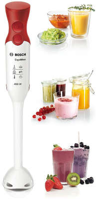 Блендер погружной Bosch MSM64010 450Вт белый/красный