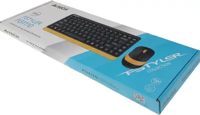 Клавиатура + мышь A4Tech Fstyler FG1110 клав:черный/желтый мышь:черный/желтый USB беспроводная Multimedia (FG1110 BUMBLEBEE)