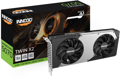 Видеокарта INNO3D RTX 5070 Twin X2//RTX5070, HDMI, DP*3, 12G,D7