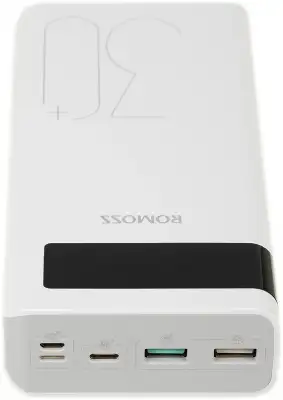 Мобильный аккумулятор Romoss Sense 8P+ 30000mAh QC3.0 18W 3A 2xUSB-A/USB-C белый (6958377507070)