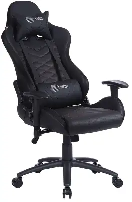 Кресло игровое Cactus CS-CHR-0099BLR с RGB-подсветкой черный/красный экокожа с подголов. крестов. сталь