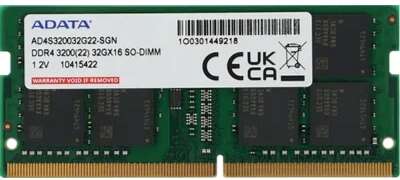 A-data DDR4 SODIMM 32GB 3200 Premier AD4S320032G22-SGN, CL22, 1.2V
