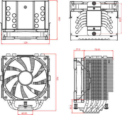 Кулер для процессора ID-COOLING SE-226-XT BLACK