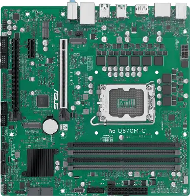Материнская плата ASUS PRO Q870M-C-CSM, LGA1851, Q870, 4*DDR5, 4*SATA, 2*M.2, 3*USB 3.2, 2*USB 2.0, Type-C, 2*PCIx16, 1*PCIx1, 2*DP+VGA, mATX; 90MB1KEP-M0EAYC