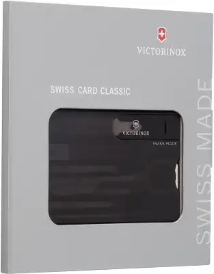 Швейцарская карта Victorinox SwissCard Classic (0.7133.T3) черный полупрозрачный коробка подарочная