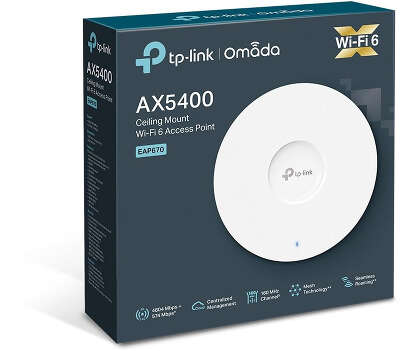 Точка доступа TP-LINK EAP670, LAN: 1x2.5 Гбит/с, 802.11a/b/g/n/ac/ax, 2.4 / 5 ГГц, до 5.38 Гбит/с