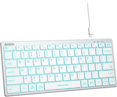 Клавиатура A4Tech Fstyler FX61 белый USB slim LED (FX61 WHITE)