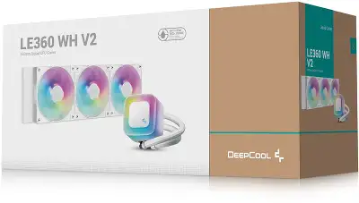 Система водяного охлаждения Deepcool LE360 WH V2 ARGB Soc-AM5/AM4/1200/1700/1851 белый 4-pin 19-31.6dB Al 250W 1632gr Ret (R-LE360-WHAMMN-G-2)