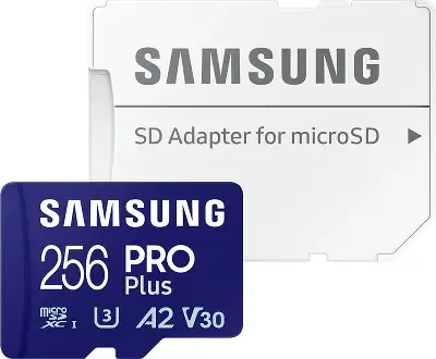 Карта памяти 256 Гб Micro SDXC Samsung PRO Plus Class 10 UHS-I с адаптером [MB-MD256SA]