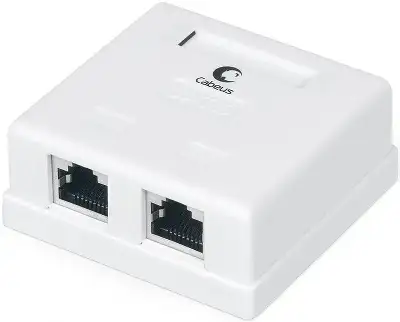 Розетка Cabeus WS-8P8C-CAT.6-SH-2 комп. RJ45 2 кат.6 бел.
