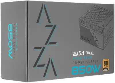 Блок питания Azza ATX 850W PSAZ-850G Gen.5 80+ gold (20+4pin) APFC 120mm fan 6xSATA Cab Manag RTL