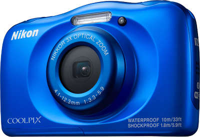 Цифровая фотокамера Nikon COOLPIX W100, влагозащищённая синяя + рюкзак