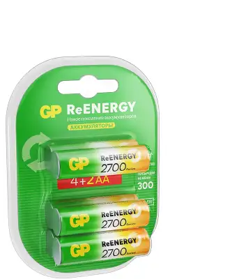 Аккумулятор GP 270AAHC4/2RGY-2CRCB6 AA NiMH 2700mAh (6шт) блистер