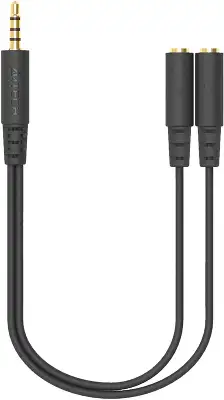 Адаптер аудио A4Tech AD-3P 2xJack 3.5 (f)/Jack 3.5 (m) 0.2м. черный