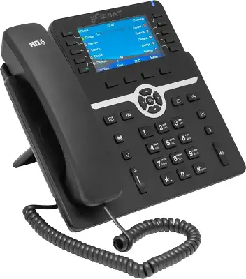 IP-телефон Flat-Phone B10: 20 SIP-аккаунтов, 2 порта 10/100/1000BASE-T (RJ-45), ЖК-дисплей, PoE, РЕЕСТР
