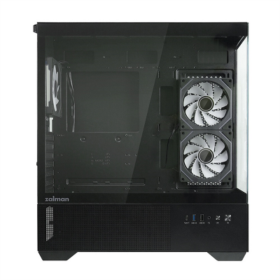 корпус ZALMAN CHRONIX, ATX, BLACK, WINDOW, 1xCombo (3.5’’ or 2.5’’), 1x3.5’’HDD, 2x2.5’’SSD, 1xUSB2.0, 1xUSB3.0, 1xUSB Type-C, SIDE 2x120mm ARGB, REAR 1x120mm ARGB