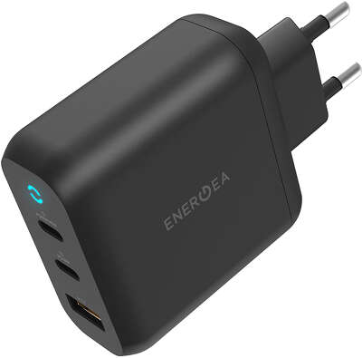 Зарядное устройство EnergEA Ampcharge GaN65 65W, 2xUSB-C/USB, Black [AC-GAN65EU-BLK]