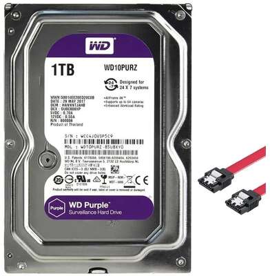 Жесткий диск SATA 1TB 6GB/S 64MB PURPLE WD10PURZ WDC