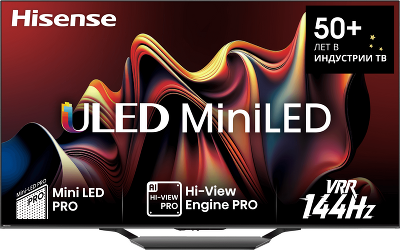 Телевизор Hisense 85U7NQ 85", Ultra HD, Full Array LED, 120Гц, Smart TV (ОС VIDAA U7), Wi-Fi, DVB-T2/T/C/S2/S
