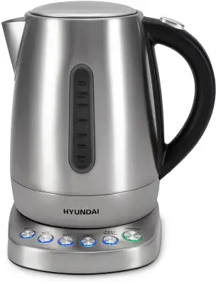 Чайник электрический Hyundai HYK-S7770 1.7л. 2200Вт серебристый/черный корпус: металл
