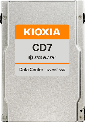 SSD накопитель KIOXIA Enterprise SSD 2,5"(SFF/U.2), CD7-R, 3840GB (3.84TB), NVMe 1.4/PCIe 4.0 1x4, R6650/W3200MB/s, IOPS(R4K) 1100K/180K, MTTF 2,5M, 1DWPD/5Y (Read Intensive), TLC BiCS Flash™