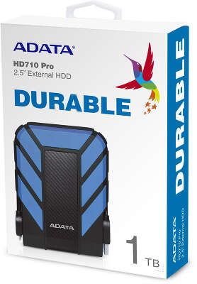 Внешний жесткий диск/ Portable HDD 1TB ADATA HD710 Pro (Blue), IP68, USB 3.2 Gen1, 133x99x22mm, 270g /3 года/