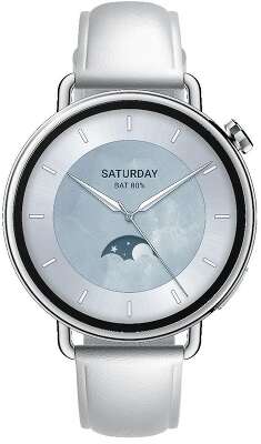 Смарт-часы Xiaomi Watch S4 41мм Leather Strap (белый)