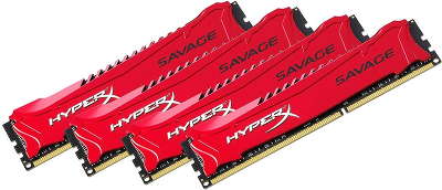 Набор памяти DDR-III DIMM 4*8192Mb DDR1866 XMP HyperX Savage Red [HX318C9SRK4/32]