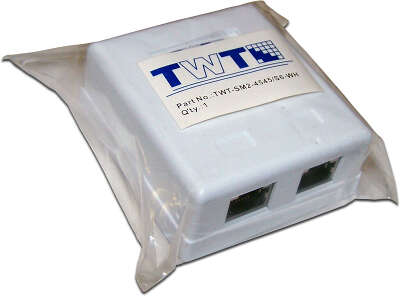 Розетка Lanmaster TWT-SM2-4545/S6-WH настен.RJ45 2 кат.6 STP бел. (упак.:1шт)