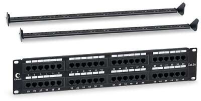 Cabeus PL-48-Cat.5e-Dual IDC Патч-панель 19" (2U), 48 портов RJ-45, категория 5e, Dual IDC, с задним кабельным организатором