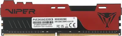 Память DDR4 16Gb 3200MHz Patriot PVE2416G320C8 Viper Elite II RTL Gaming PC4-25600 CL18 DIMM 288-pin 1.35В с радиатором Ret
