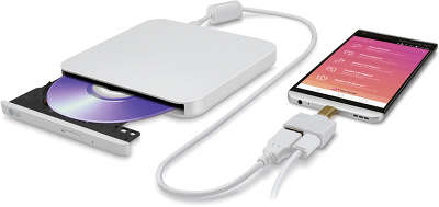 Привод DVD±RW LG Slim White внешний USB2.0 GP95NW70 (HLDS) Android compatible