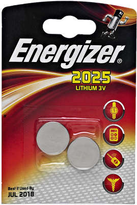 Комплект элементов питания CR2025 Energizer (2 шт в блистере)