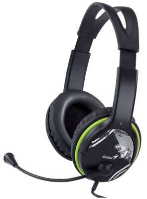 Гарнитура проводная GENIUS HS-400A black/grey (Jack 3.5mm, кабель 1,8м) (31710031400)